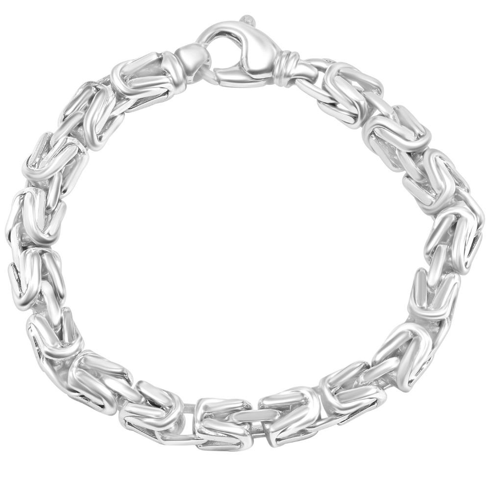 14K SILVER STERLING 925 まとめ Men's 14k Gold (84gram) or Platinum (157gram) 8mm Link Byzantine